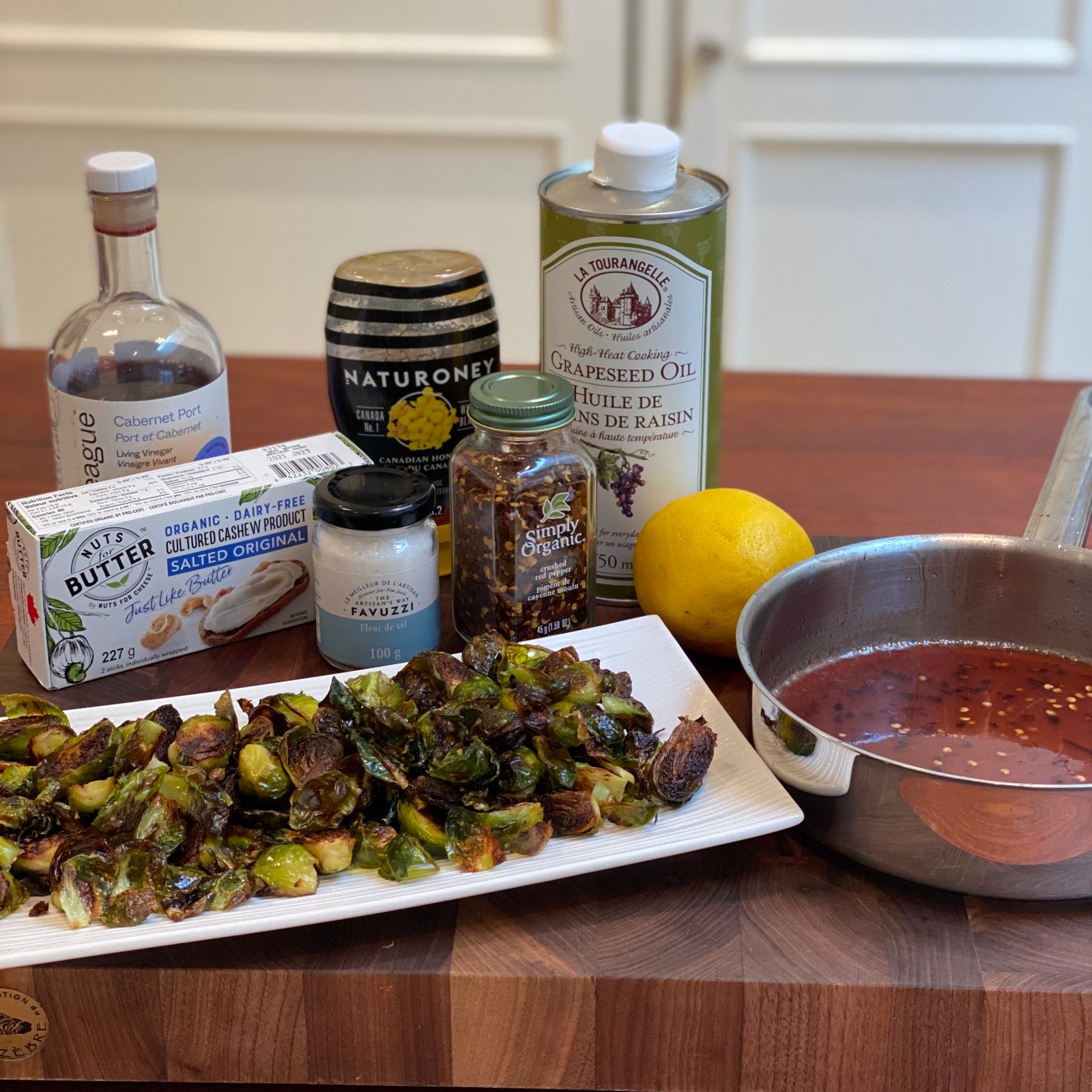 Roasted Brussel Sprouts with Warm Honey Glaze Inspired by Bon Apetit