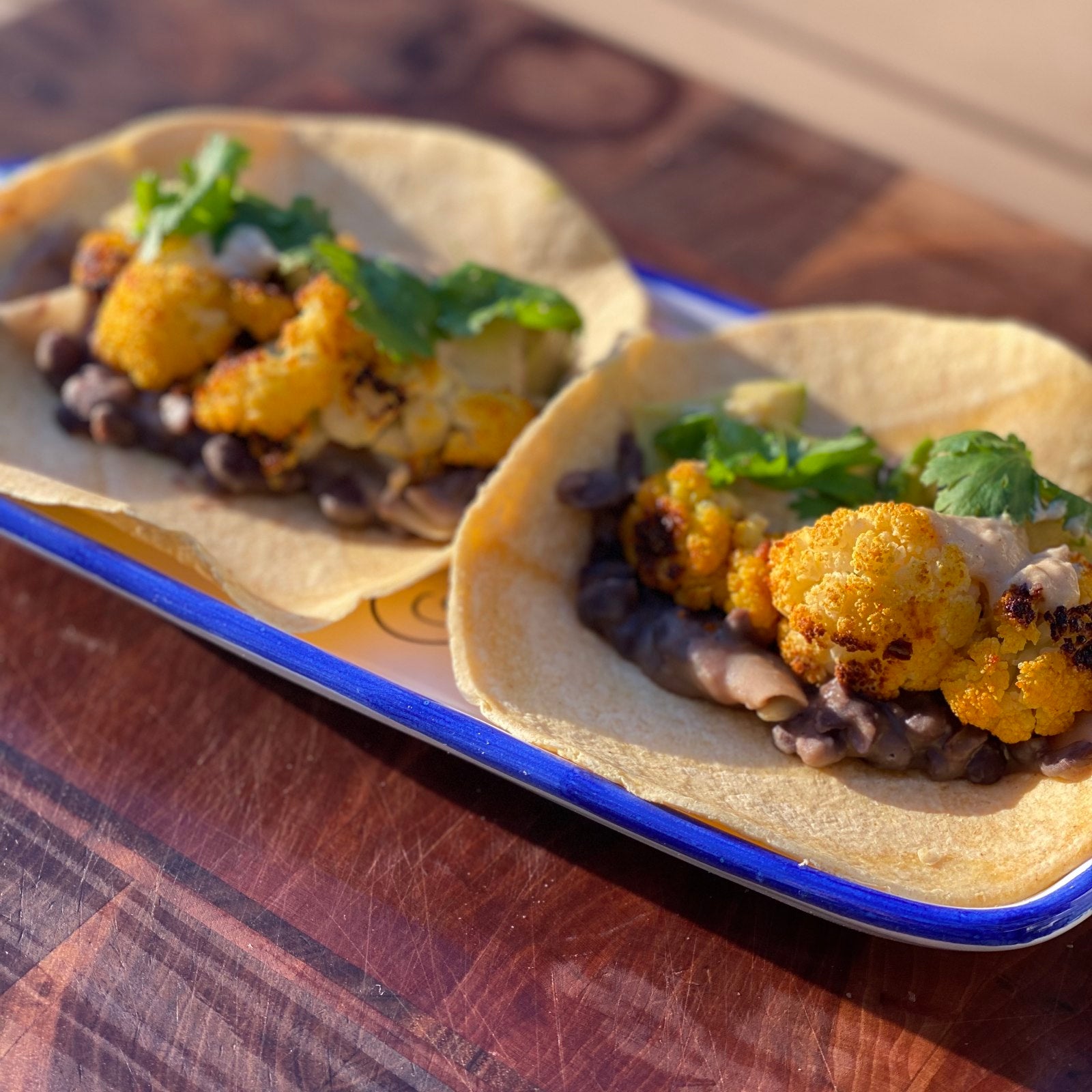 Roasted Cauliflower and Black Bean Tacos Inspired by Gimme Some Oven