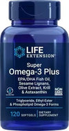 Super Omega-3 Plus EPA/DHA Fish Oil, Sesame Lignans, Olive Extract, Krill &amp; Astaxanthinby Life Extension, 120 softgels