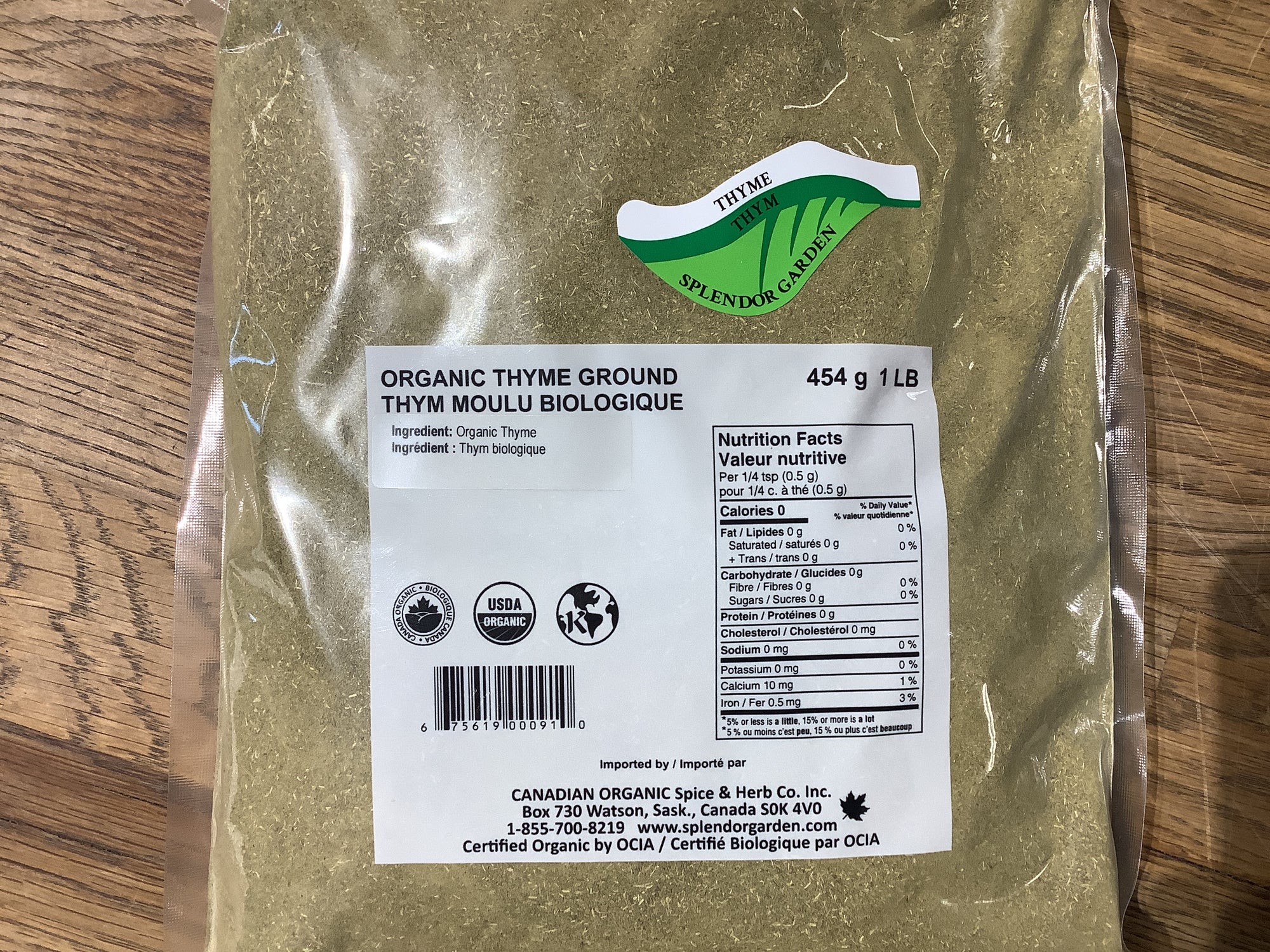 Organic thyme grounde 454g 1lb