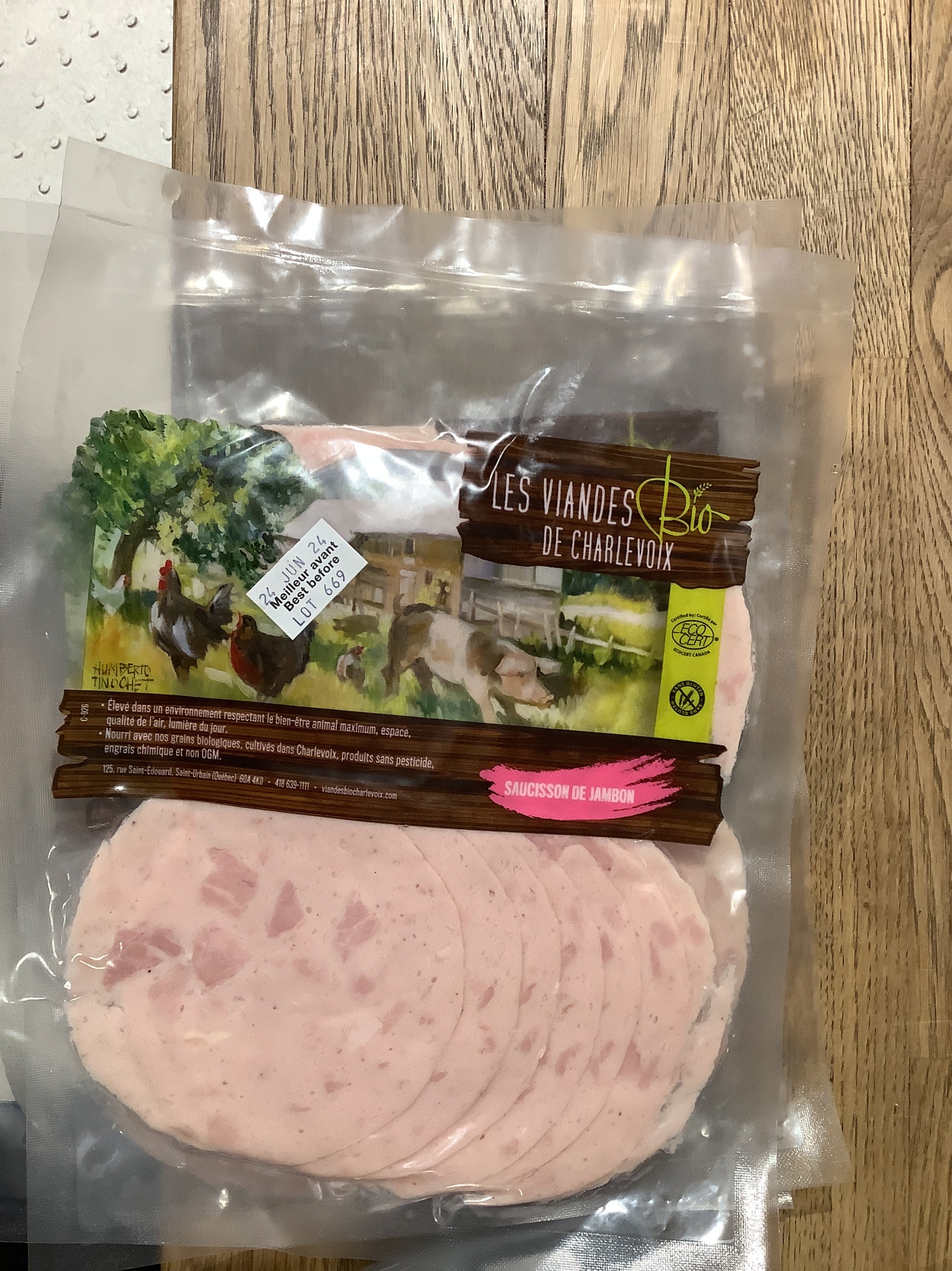 SAUCISSON DE JAMBON (LES VIANDES DE CHARLEVOIX)