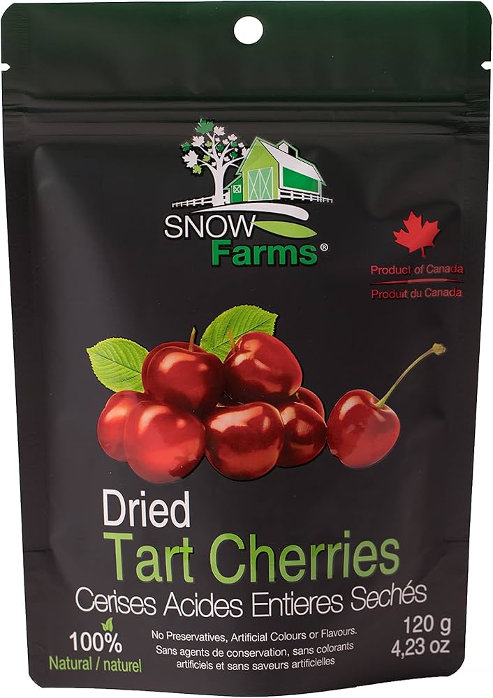 Snow Farms Whole Dried Tart Cherries, 100% Natural Dried Fruit,120g