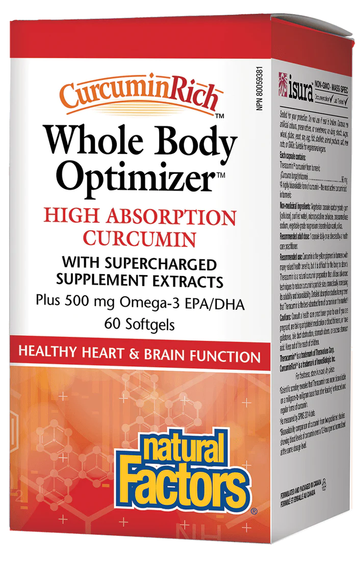 Whole Body Optimizer High Absorption Curcumin by Natural Factors, 60 Softgels
