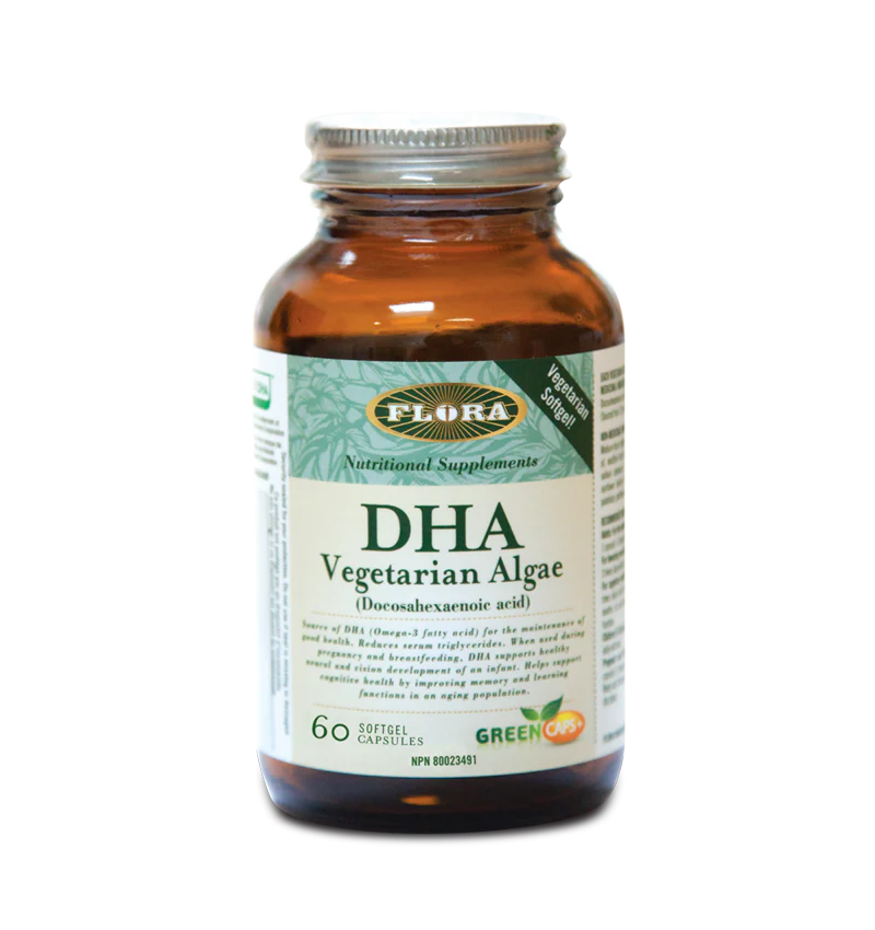 DHA Vegetarian Algae by Flora, 60 softgel capsules