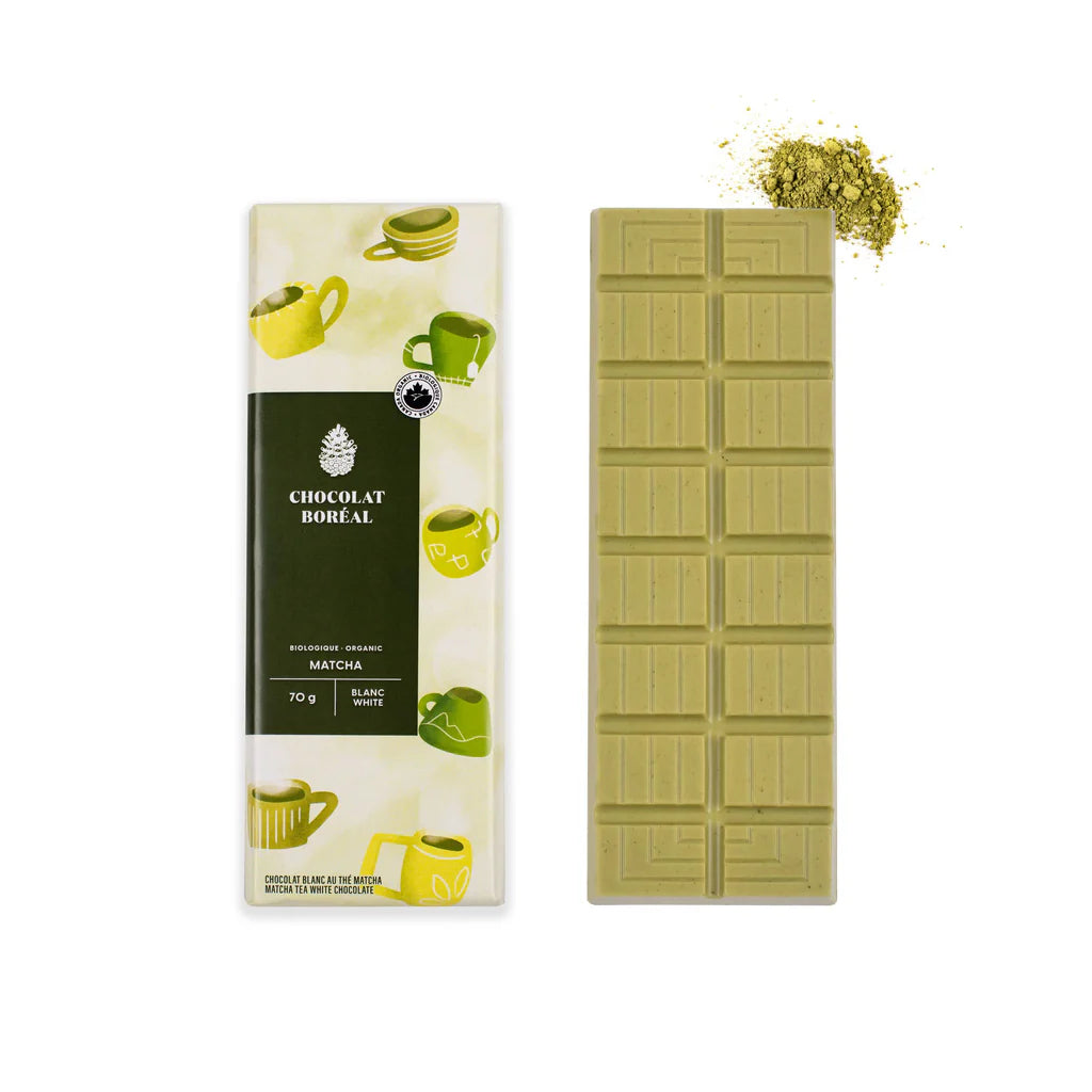 Organic White chocolate Matcha by Chocolat Boreal, 70g