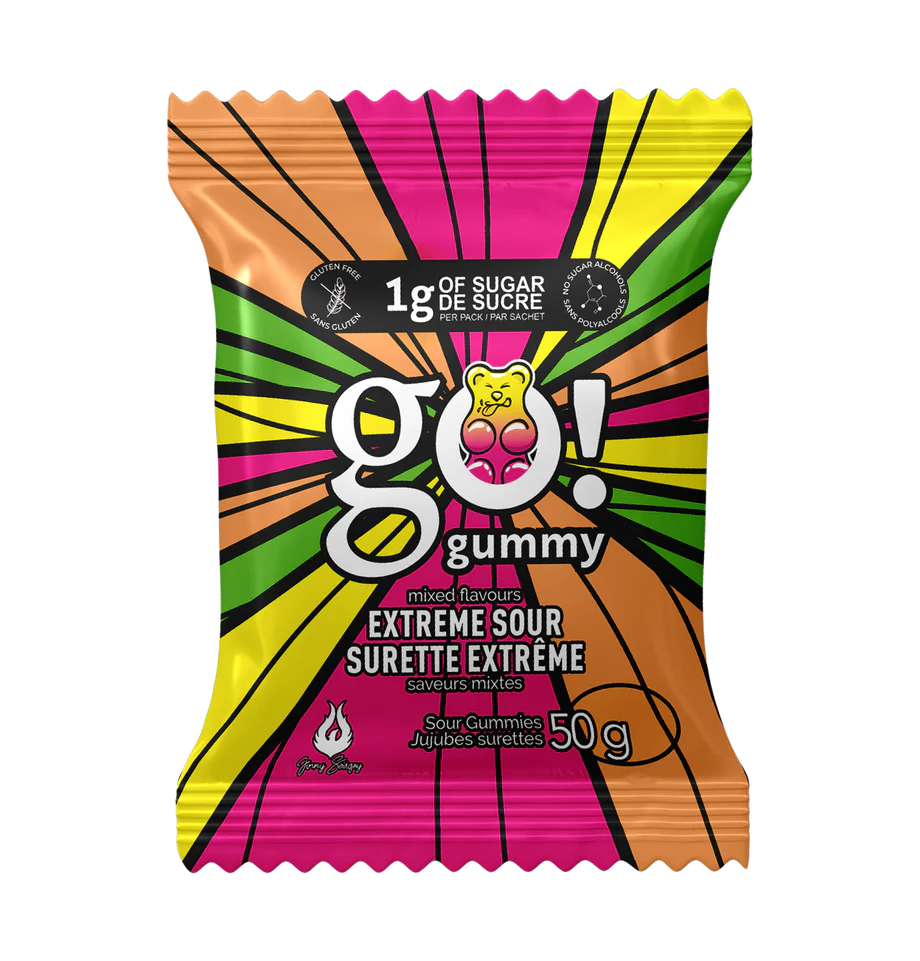 Mixed Flavours Extreme Sour Gummies by Go! Gummy, 50g