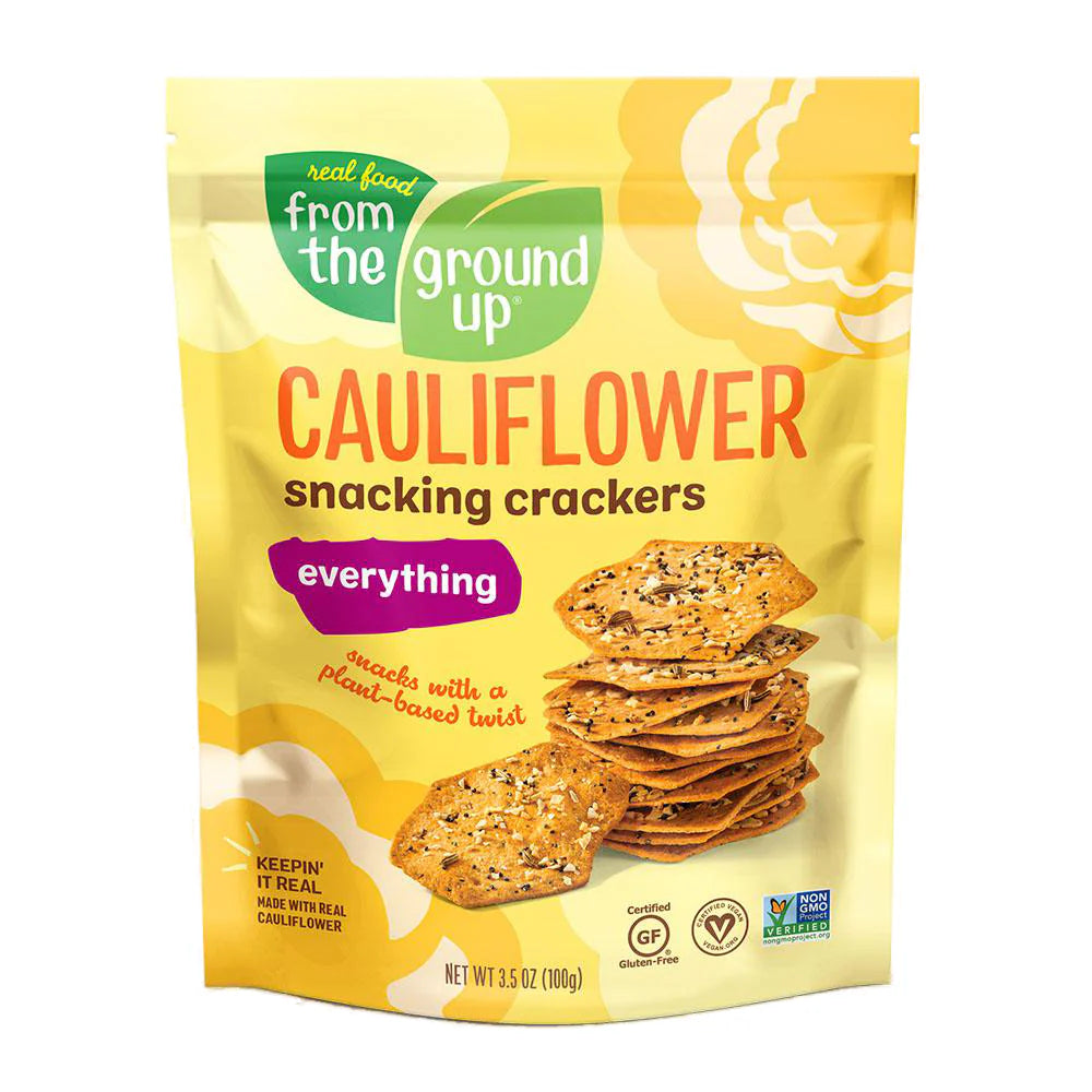 Cauliflower Crackers with Everything Seasoning by From the Ground Up, 100g