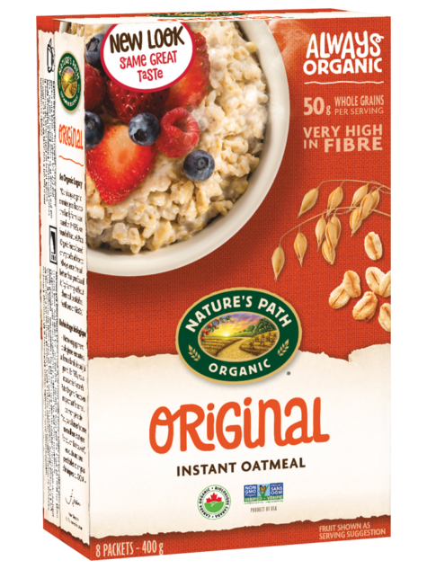 Organic Original Instant Oatmeal Sachets Spiced Apple and flax by Nature’s Path, 400g