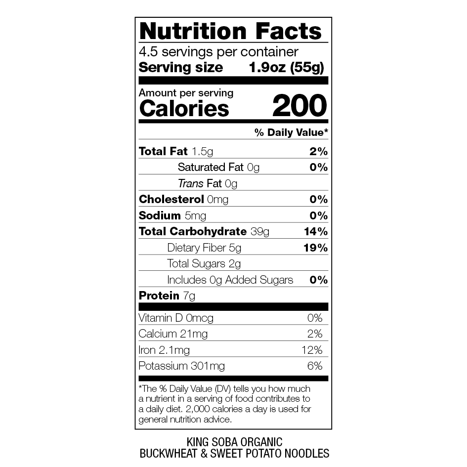 Organic Buckwheat and Sweet Potato Noodles by King Soba, 250g