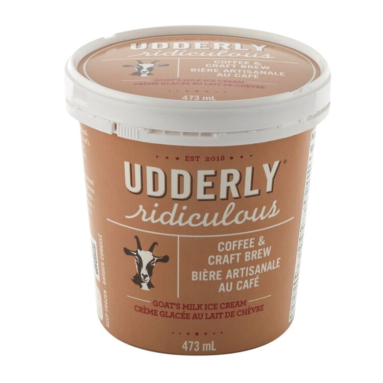 Coffee & Craft Brew Goat Milk Ice Cream by Udderly Ridiculous, 473ml