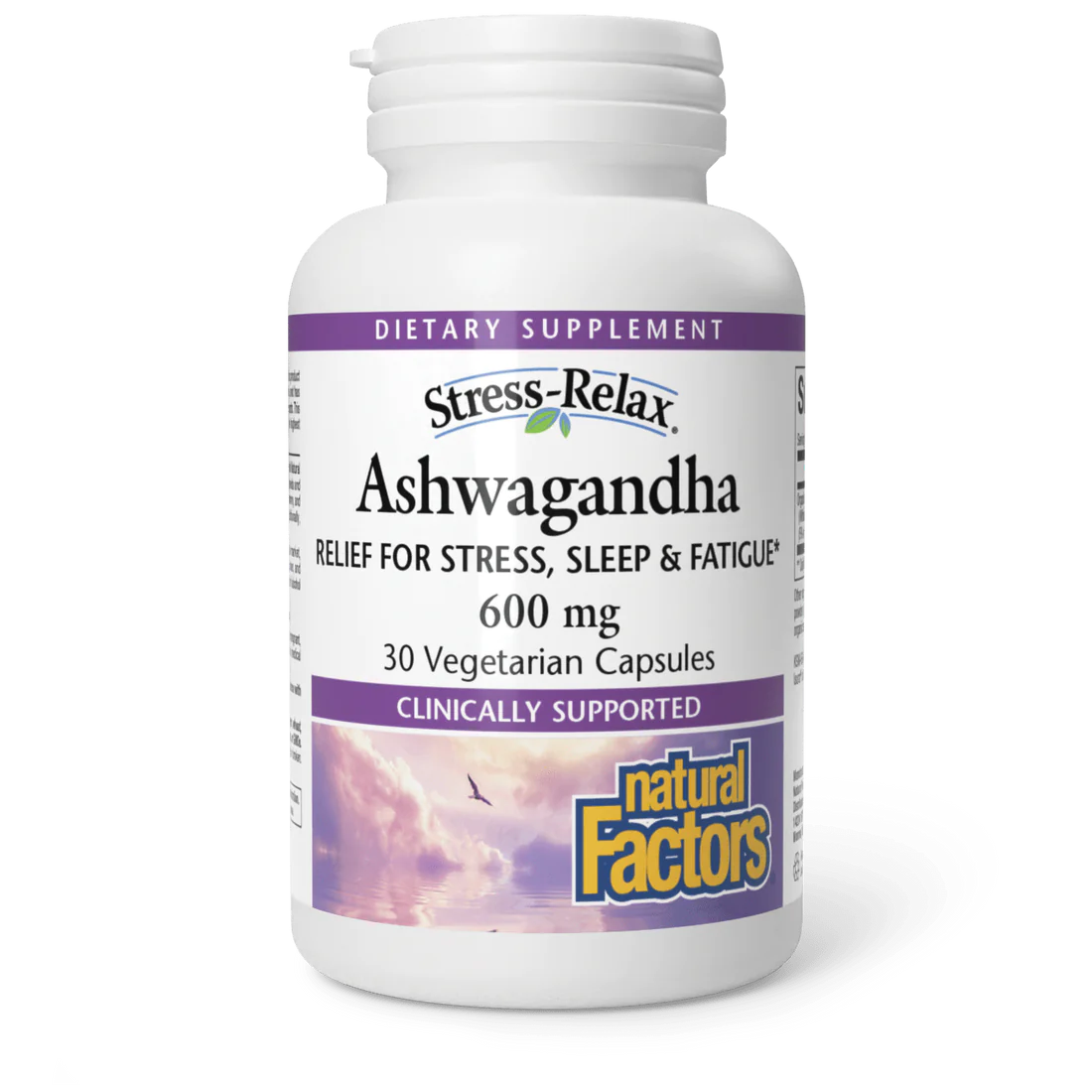 Organic Ashwagandha 600mg - Stress free- by Natural Factors, 30 veg caps