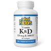 Vitamines K 120 mcg  &amp; D 1000 UI by Natural Factors, 60 gel caps