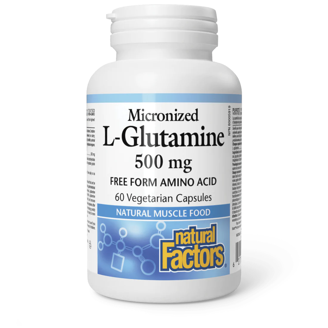 L-Glutamine by Natural Factors, 500 mg, 60 Vegetarian Capsules
