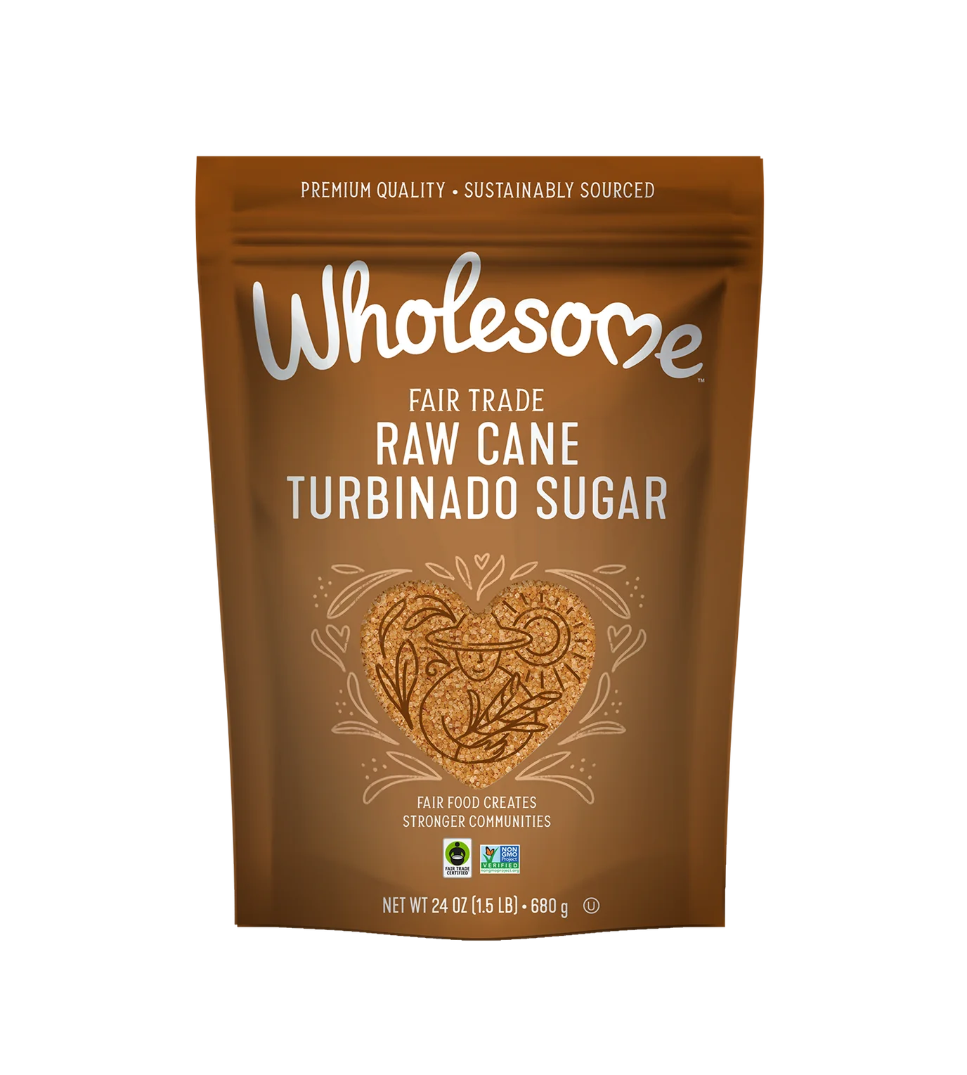 Natural Raw Cane Turbinado Sugar by Wholesome, 680g