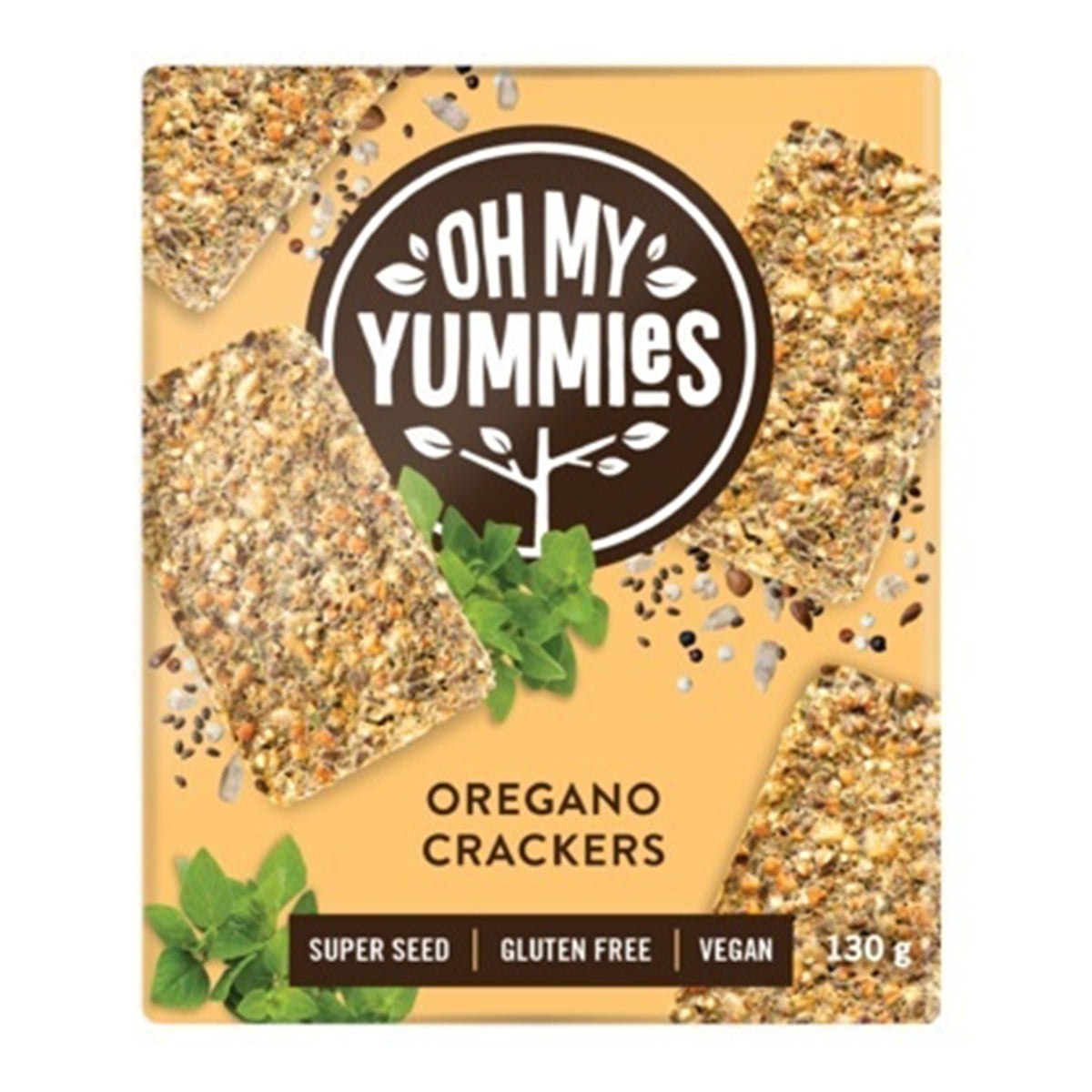 Organic Crackers Oregano by Oh My Yummies, 130g
