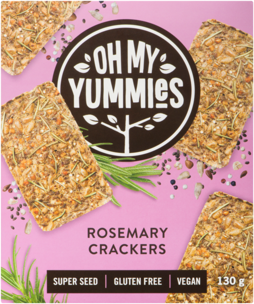 Organic Rosemary Crackers by Oh My Yummies , 130g