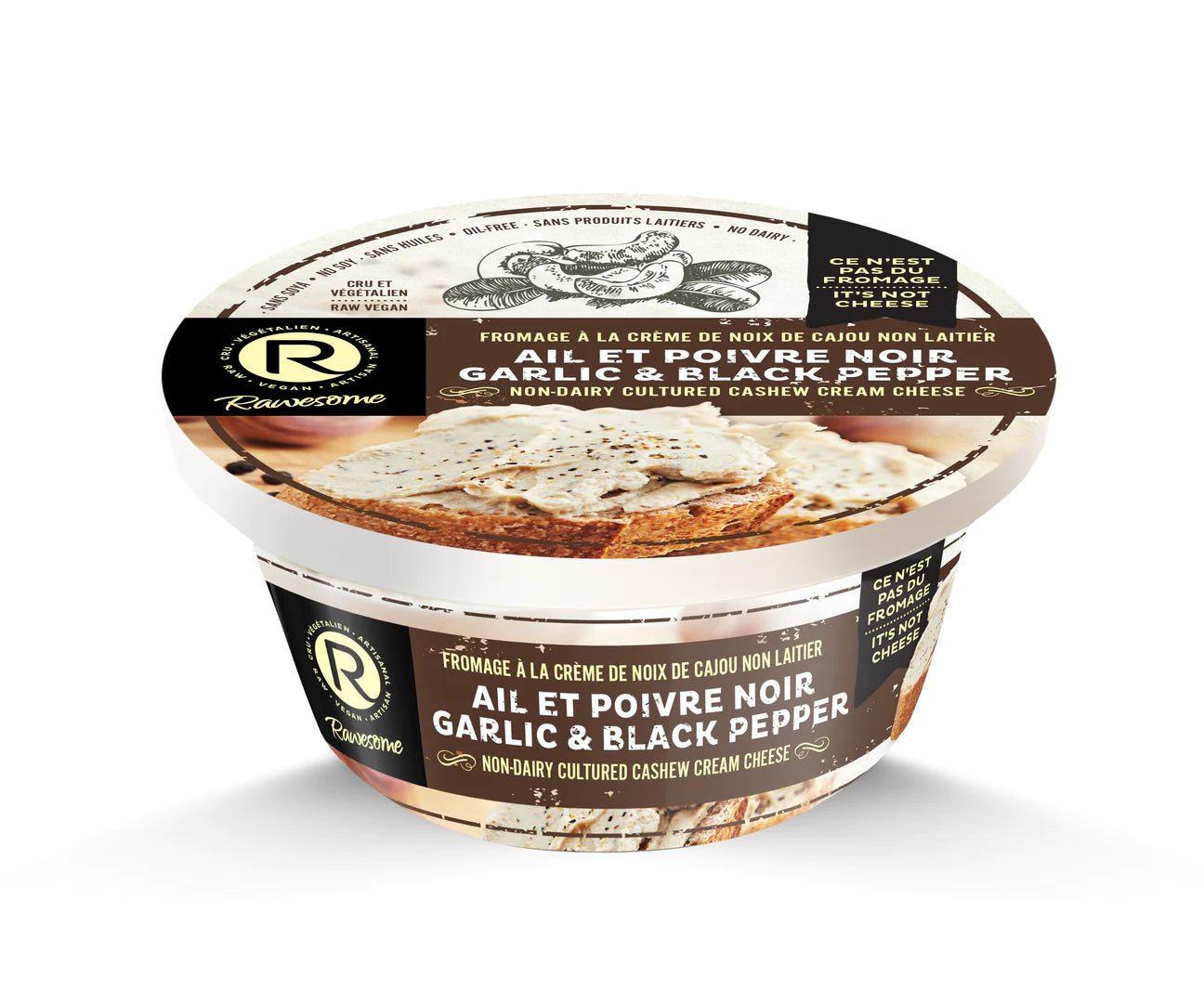 Garlic and Black Pepper Cashew Cream Cheese by Rawsome