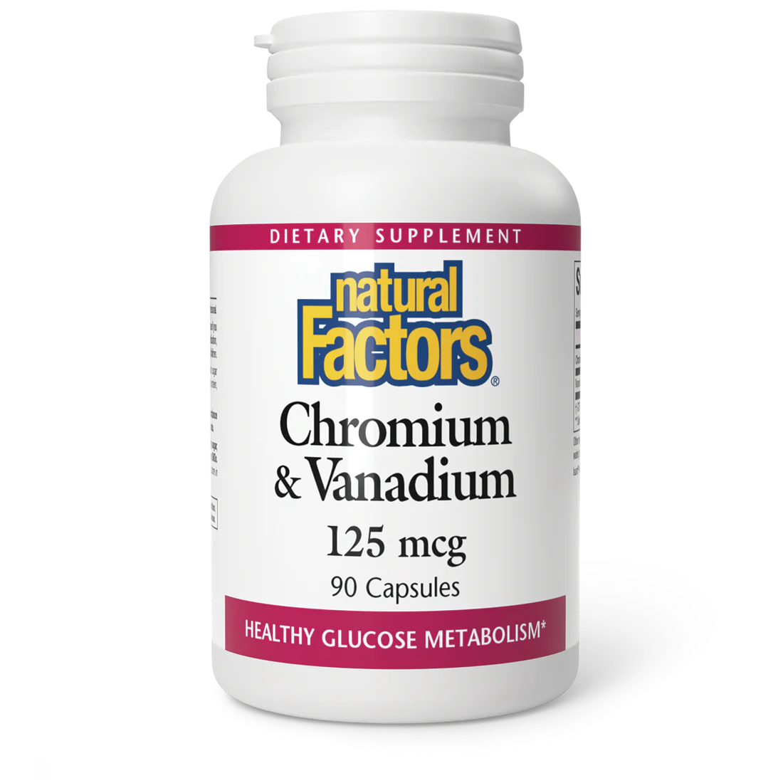 Chromium & Vanadium 125 mcg by Natural Factors, 90 caps