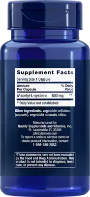 N-Acetyl-L-Cysteine (NAC) by Life Extension, 60 capsules
