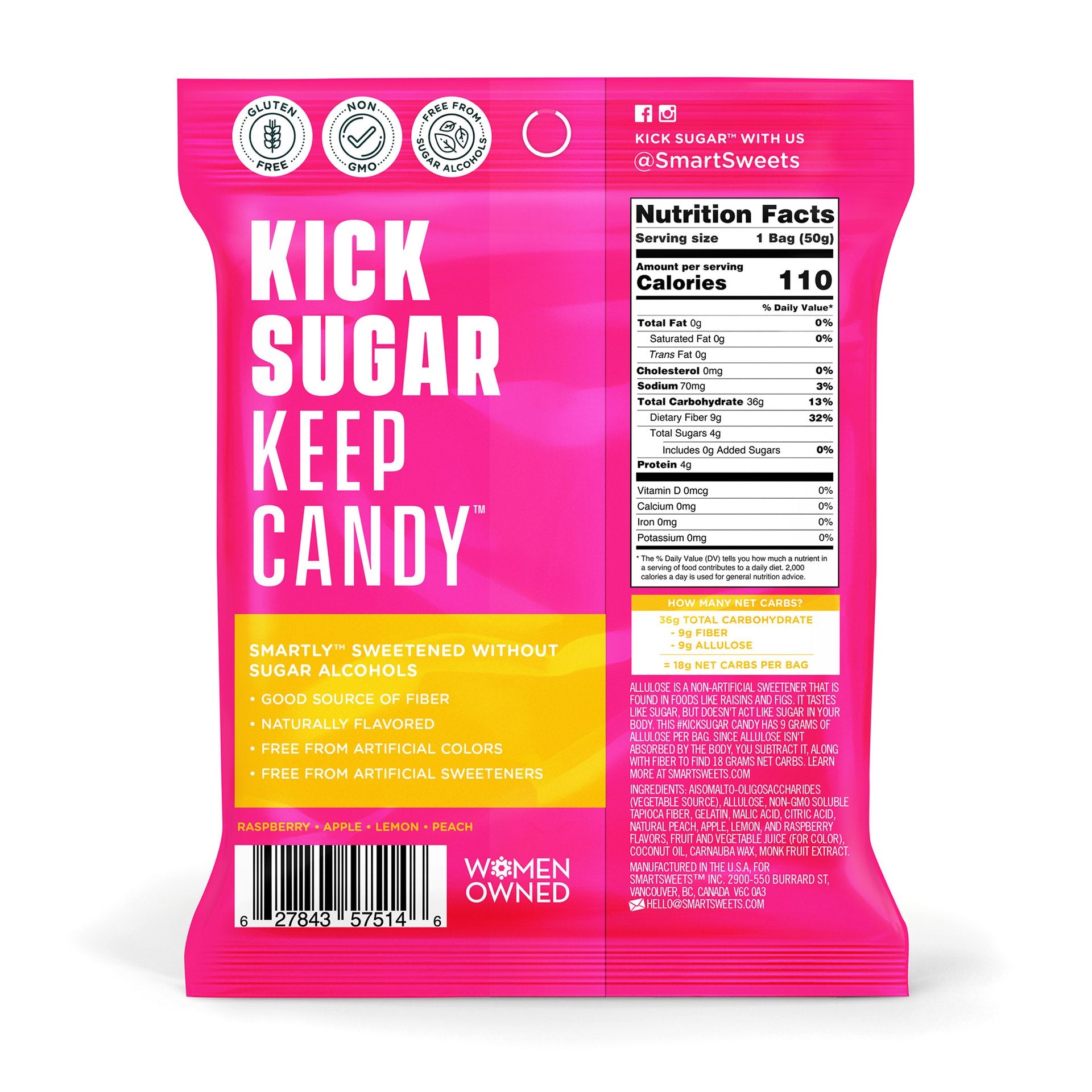 Fruity Gummy Bears by Smart Sweets 50g