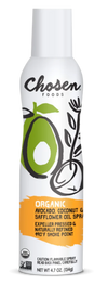 Organic Avocado, Coconut and Safflower Oil Spray by Chosen Foods, 134g
