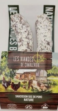 Organic Natural Dried Pork Sausage by Charlevoix 125g