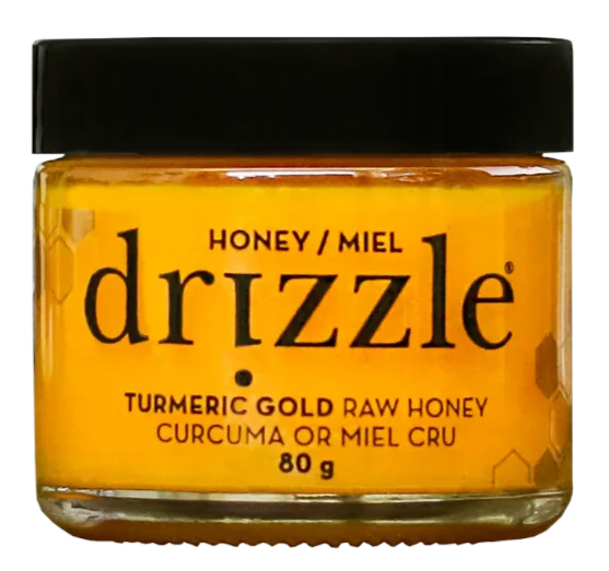 Turmeric Gold - Anti-Inflammatory Blend - Mini Raw Honey by Drizzle, 80g