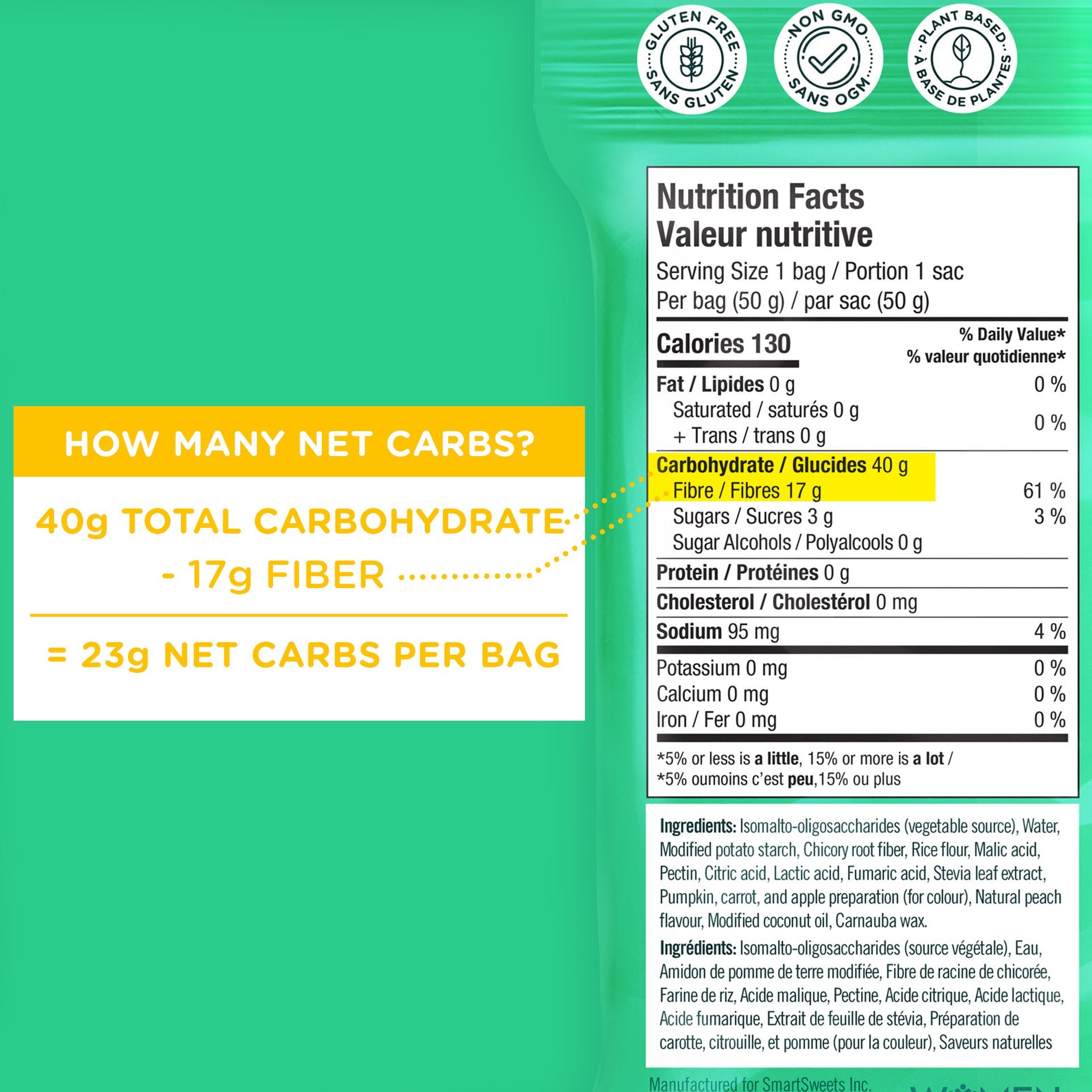 Peach Rings by Smart Sweets 50g