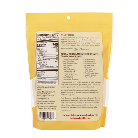 Organic Amaranth Flour by Bob&#39;s Red Mill, 510g