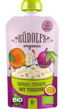 Organic Mango Passion Oat Porridge by Rudolfs, 110g