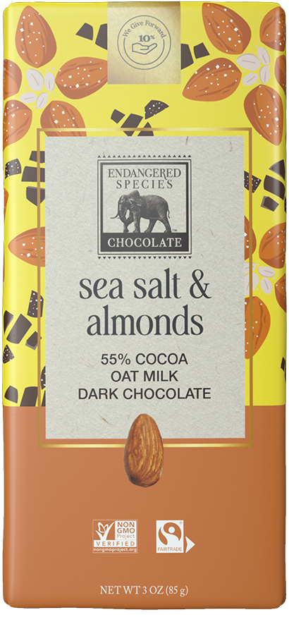 Bumble Bee: Dark Chocolate with Oat Milk, Sea Salt, Almonds 55% by Endangered Species
