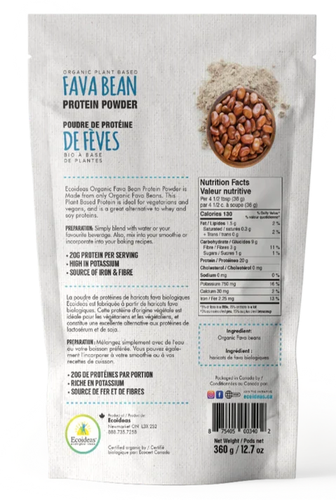 Fava Bean Protein Powder by Eco Ideas, 360g