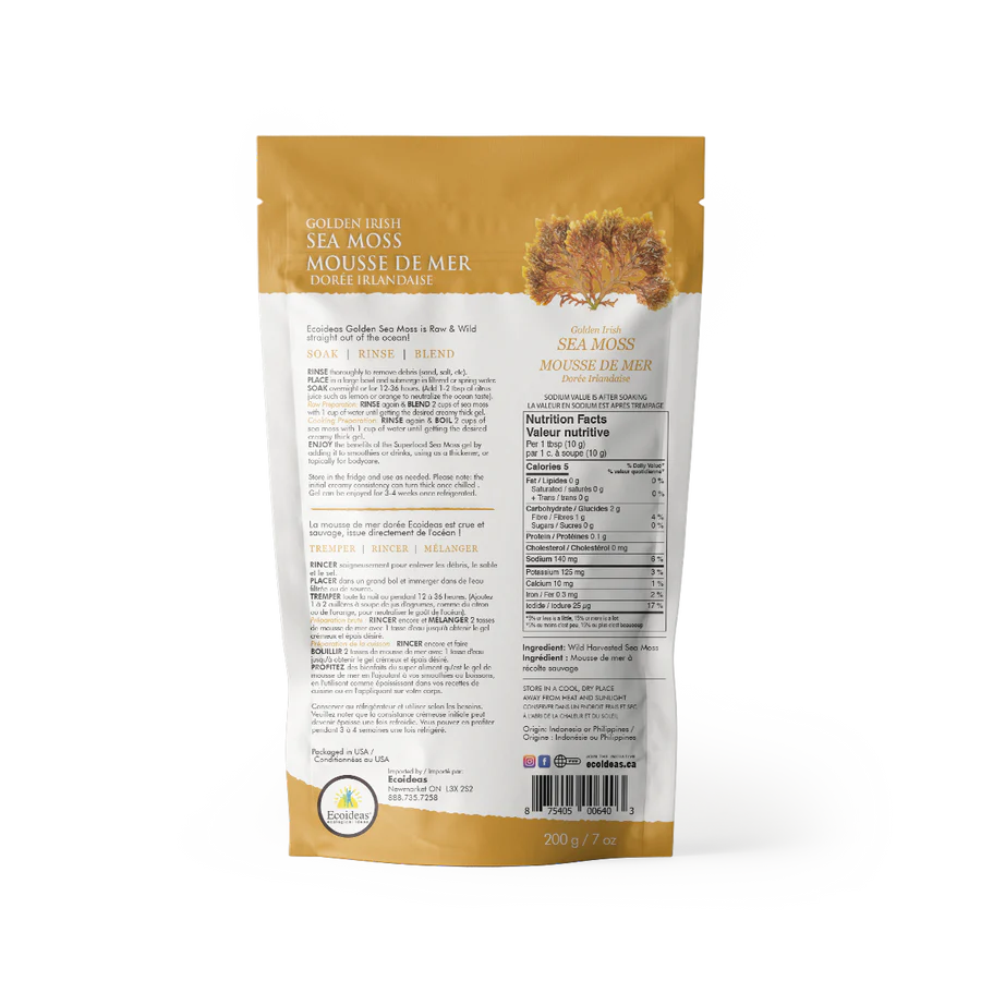 Golden Irish Sea Moss by Eco Ideas, 200 g