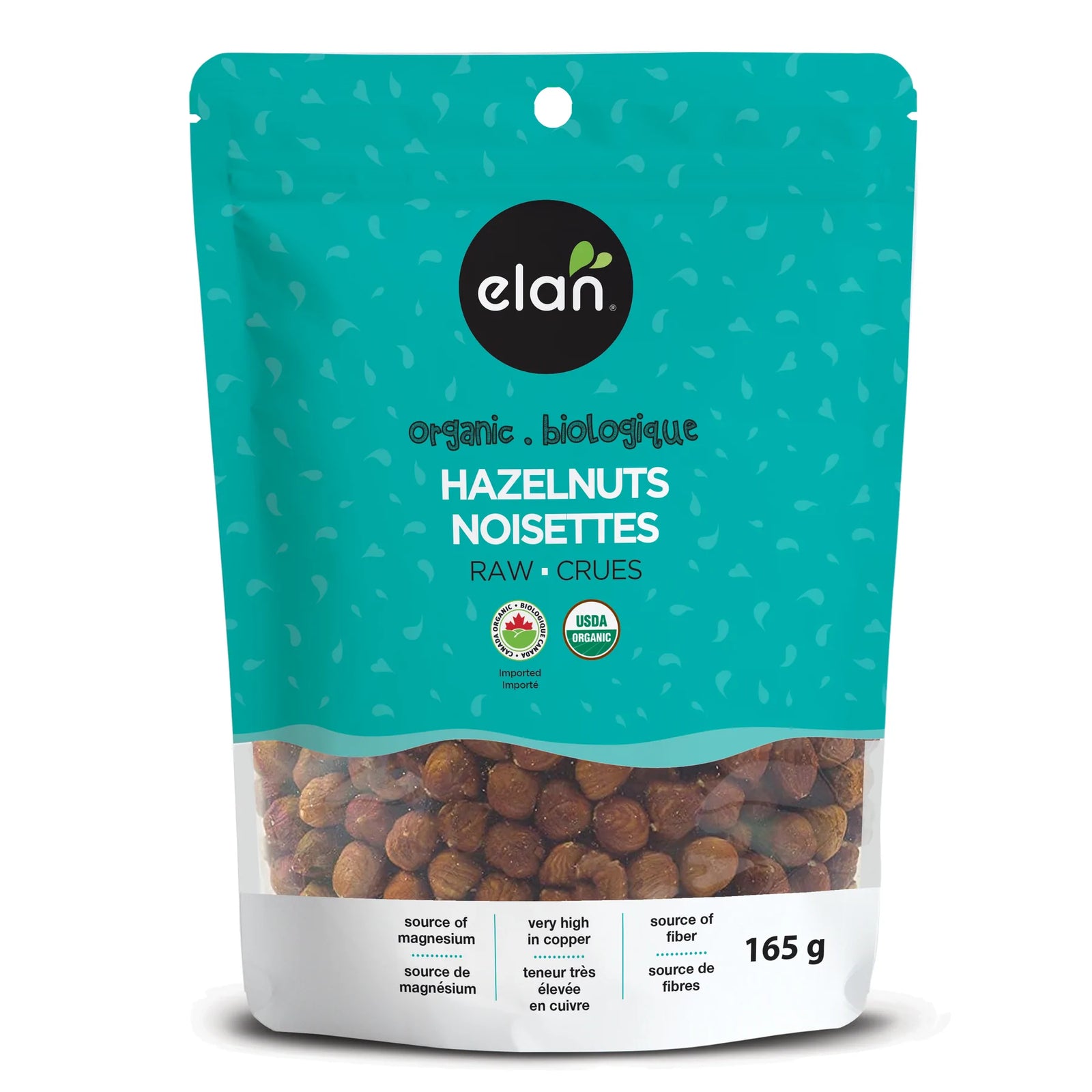Organic Raw Hazelnuts by Elan 165 g