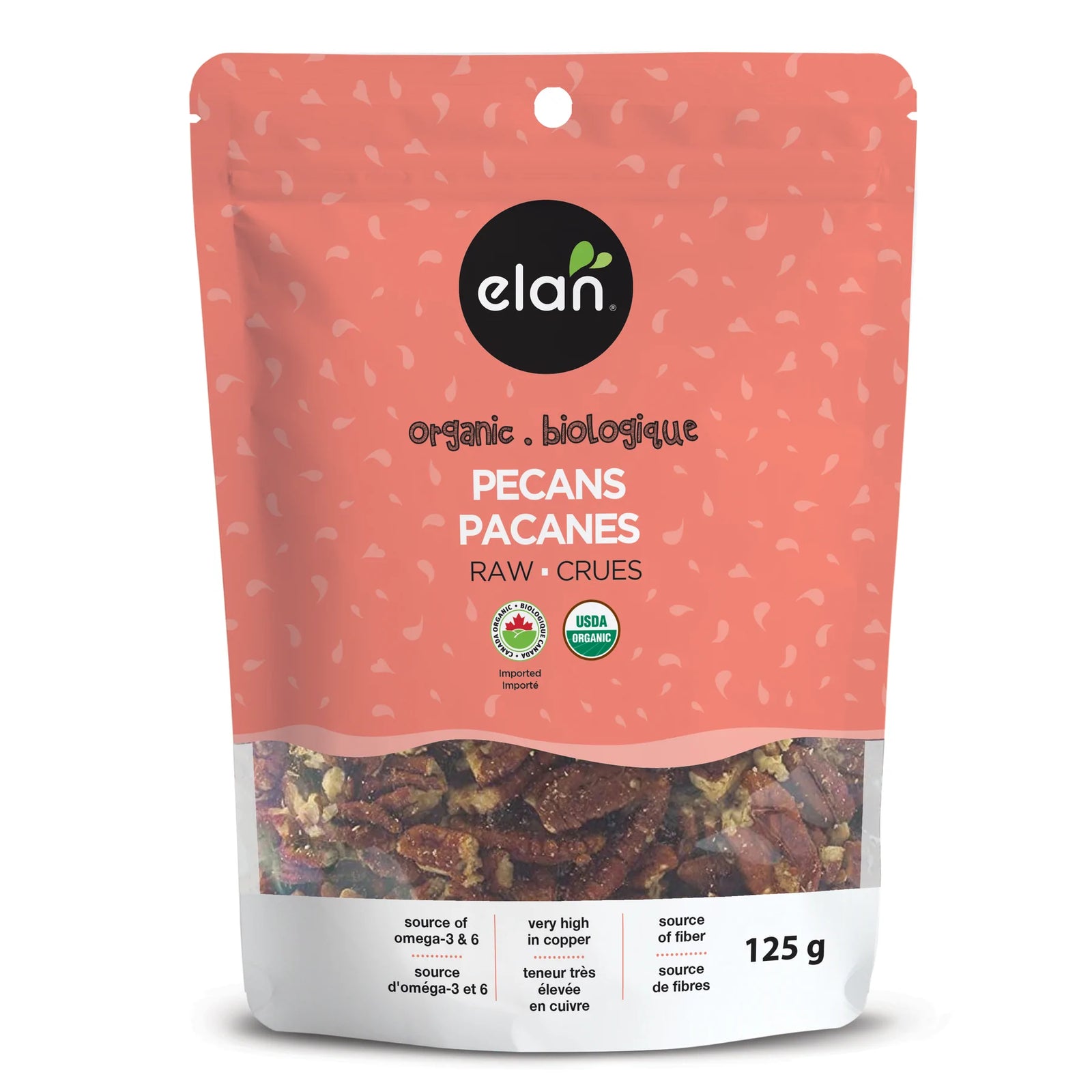Organic Raw Pecans By Élan 125g