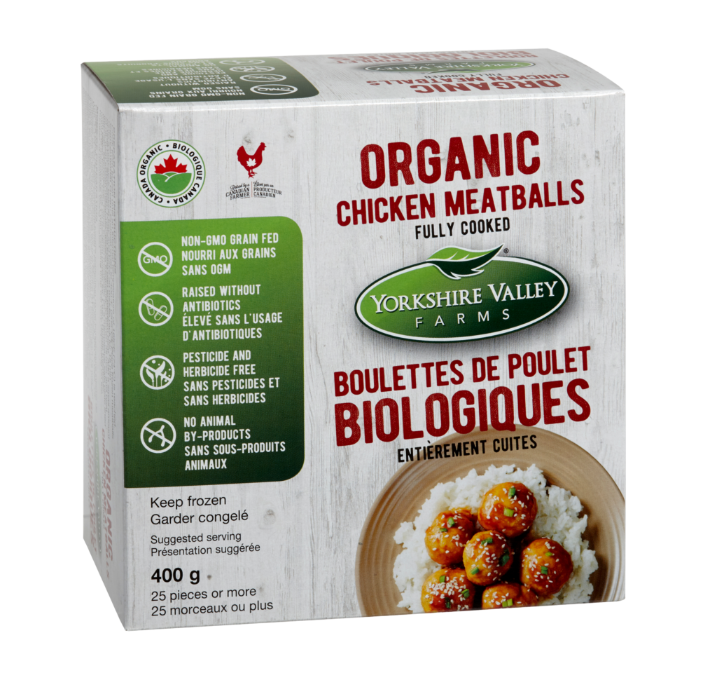 Organic Fully Cooked Chicken Meatballs by Yorkshire Valley Farms 400g