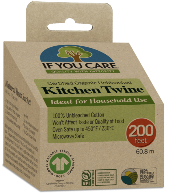Natural Cooking Twine, Unbleached Cotton and Organic by If You Care 200ft