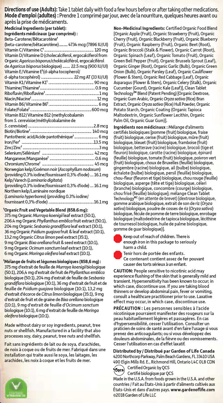 MyKind Organic Prenatal Daily Multivitamin by Garden of Life, 30 cap