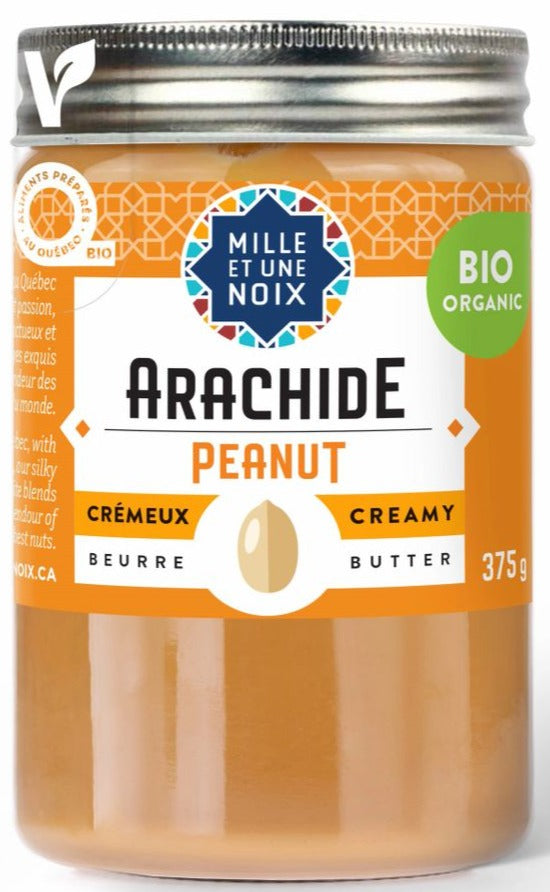 Organic Creamy Peanut Butter by Mille et une Noix, 375g