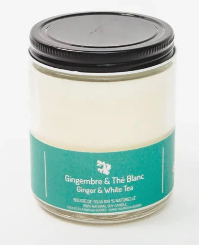 Ginger & White Tea Soy Wax Candle by Driftwood Naturals, 180g