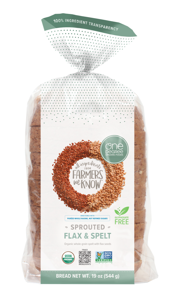 Flax and Spelt Bread by One Degree Organics, 544g