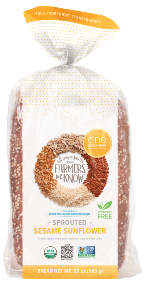 Sesame Sunflower Bread by One Degree Organics 565g