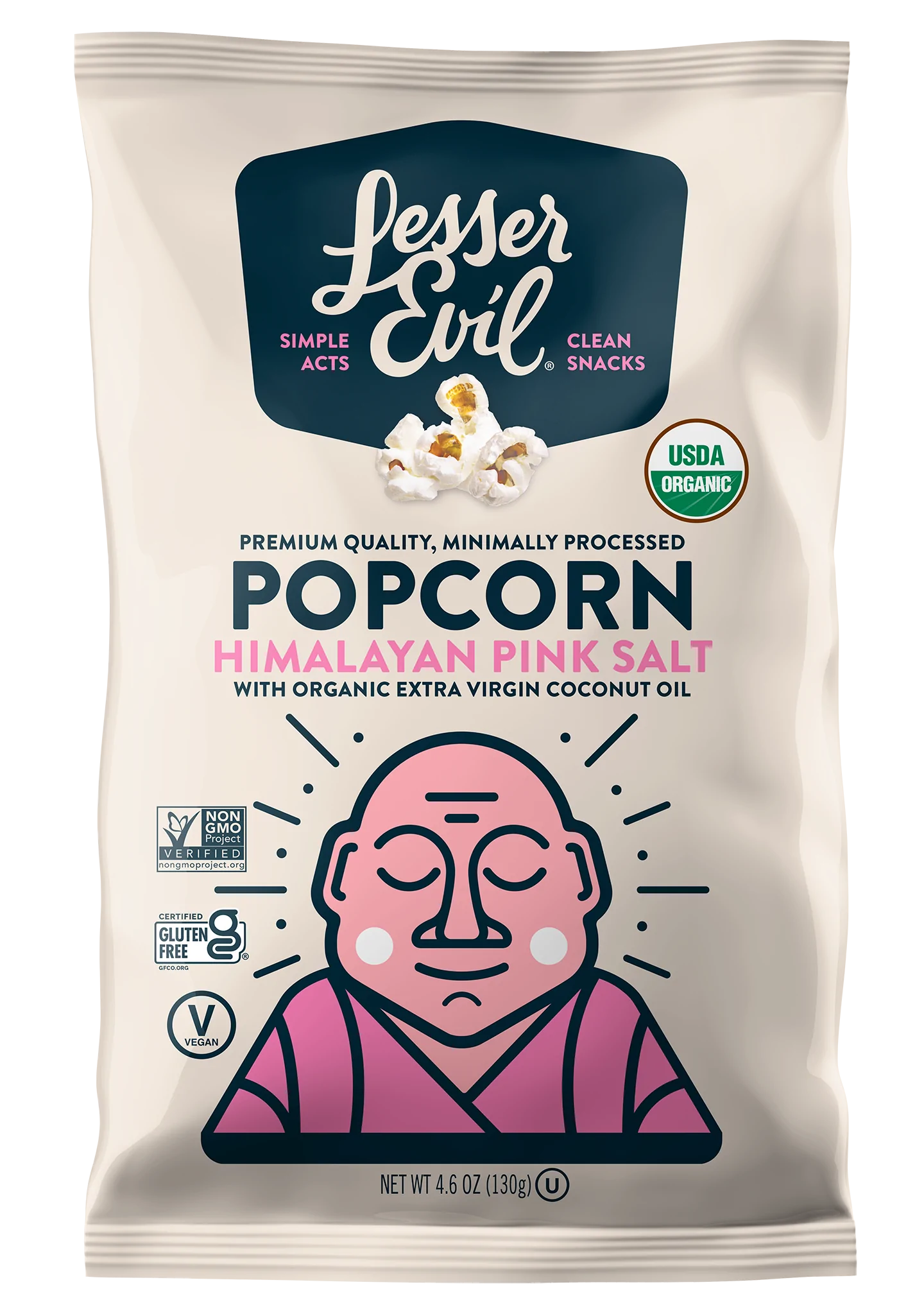 Himalayan Pink Salt Organic Popcorn by Lesser Evil 142g