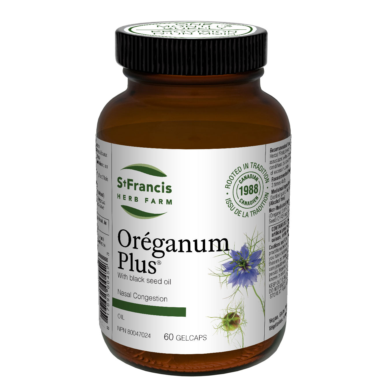 Oréganum Plus Capsules By St. Francis Herb Farm, 60 caps