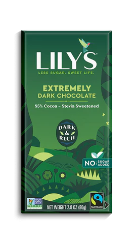 Extremely Dark Chocolate Bar by Lily’s, 80g