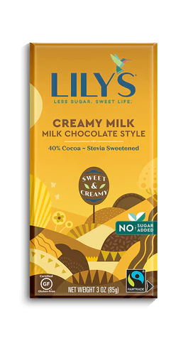 Creamy Milk, Sugar Free Chocolate Bar by Lily’s, 85g