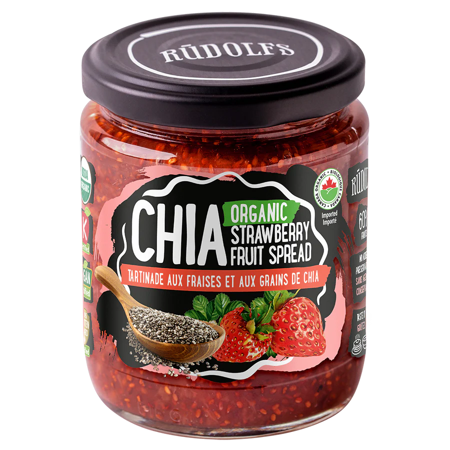 Organic Chia Strawberry Spread by Rudolfs, 250g