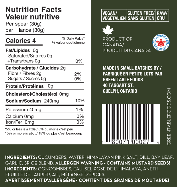 Living Dill Pickles by Green Table Foods 750ml