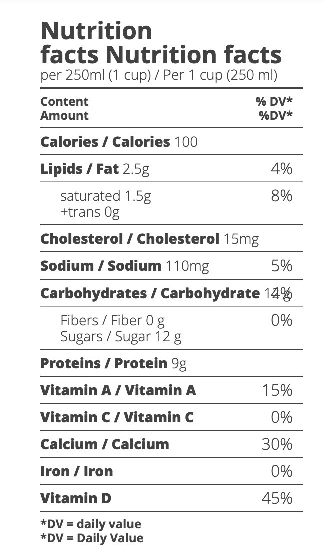 1% Organic Milk | Lait Bio 1% | La Pinte | 1L