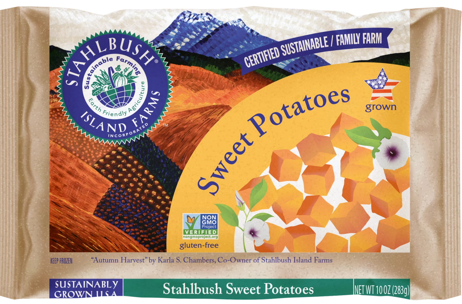 Organic Frozen Cubed Sweet Potatoes by Stahlbush, 283g